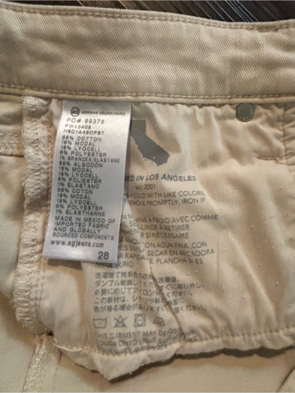 AG Adriano Goldschmied Mari Mid Rise Slim Straight Crop Jeans in Pumice Sz 28 - Picture 4 of 7